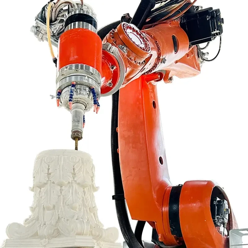 HUALONG Stone Machinery 7 Axis Robot Arm Cnc 3d Sculpture Engraving Machine Stone Statue Curving Machine for Marble Granite