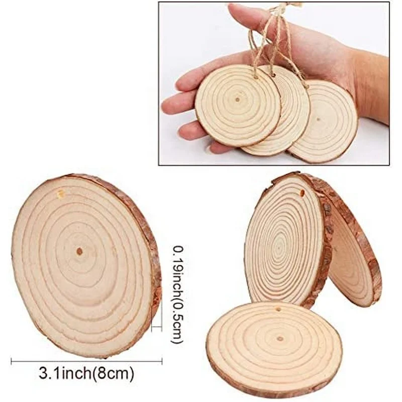 Rustic Decor Wooden Rounds  Log Discs for Charger Circles Wood Plates Wood Slices for Centerpieces