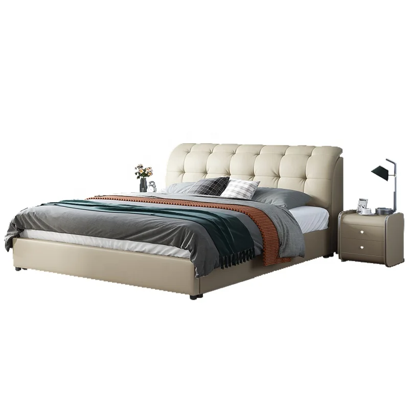 Multi Function Space Saving Full Size king Modern Bedroom Furniture Wooden Bed Frame with Box Designs