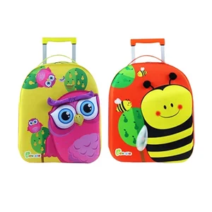 Custom Top Selling Detachable Cartoon Trolley Valise De Voyage Kids Rolling Wheeled School Bag