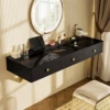 Black+ MDF+glass + 3 Drawers