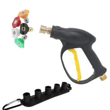 High-pressure car wash water gun nozzle 1/4 quick-insertion fan-shaped nozzle 7 colors 0/15/25/40 degree high pressure gun head