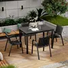 80120 rectangular table-4 green chairs