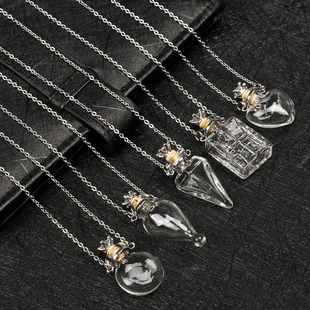 Sharplace Collana Portacenere Con Ciondolo Sfera In Vetro Trasparente E Acciaio Inox - Gioiello Commemorativo O Portaoggetti