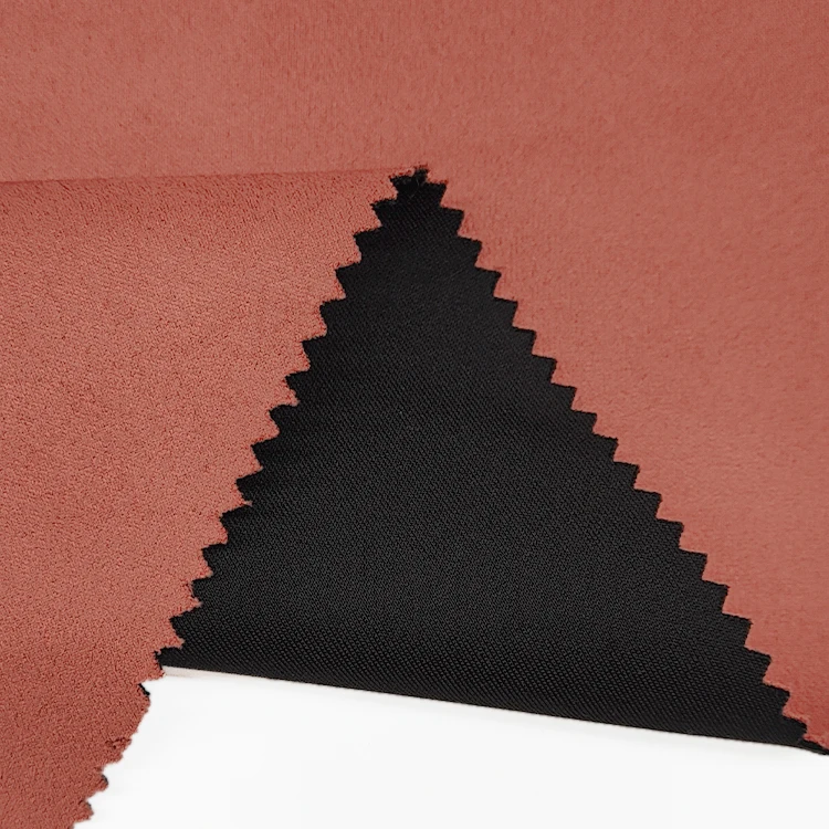 Factory Direct Sale Scuba Knit Cloth Fabric, Stretch Polyester Material Bonded Scuba Suede Fabric for Sale/ factory