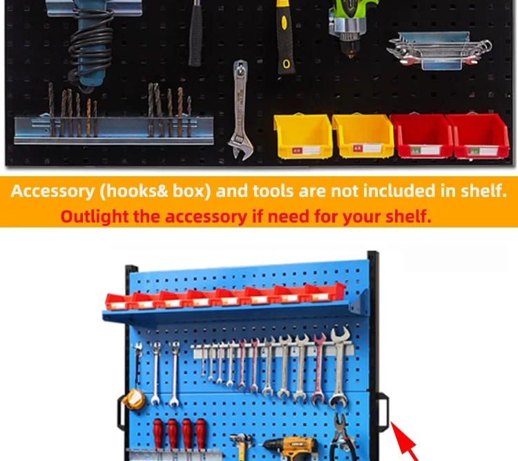 Durable Hardware Display Rack Hole Board For Garage Repair Center Tool