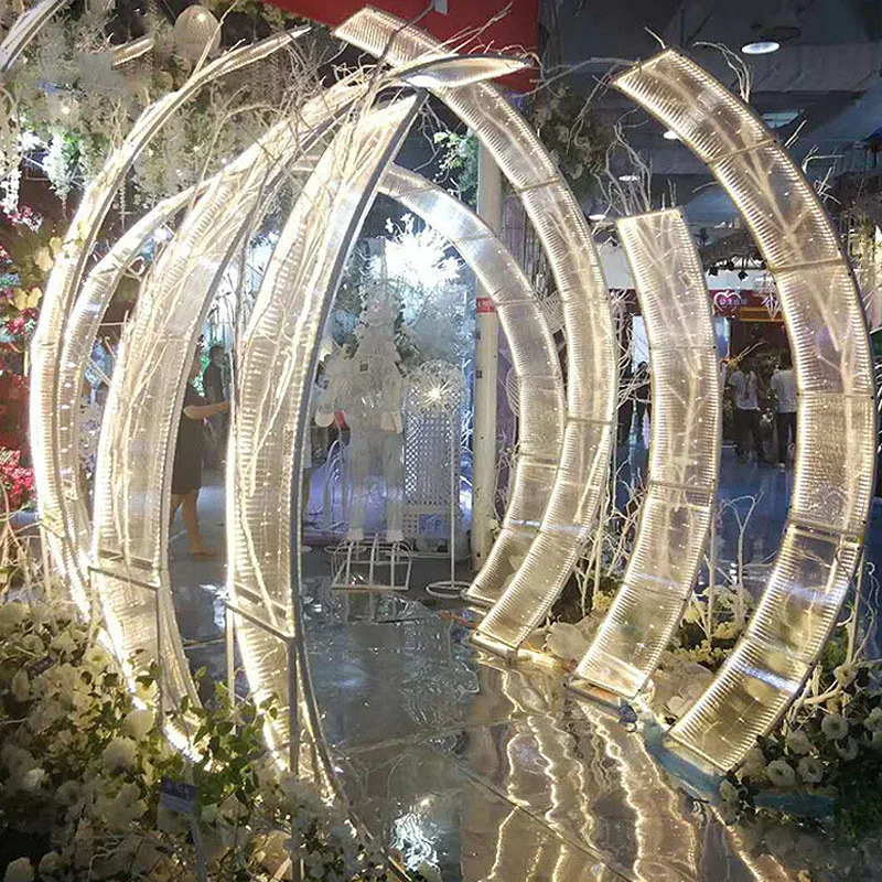 Outdoor Indoor Party Stage Circle Reusable Removable Iron Arch Backdrop ...