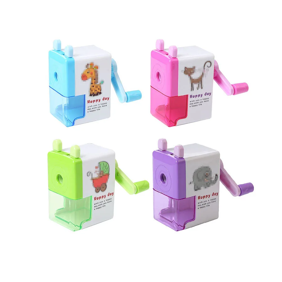 Оптовая продажа ручная точилка для карандашей красивая с детскими школьными принадлежностями