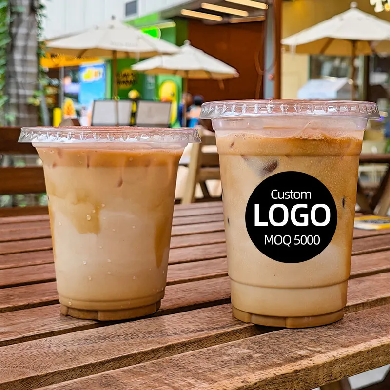 20oz Custom Printed clear Biodegradable Disposable Plastic Bubble Tea Pet Cup Food Grade PlasticCups for Slush Puppies