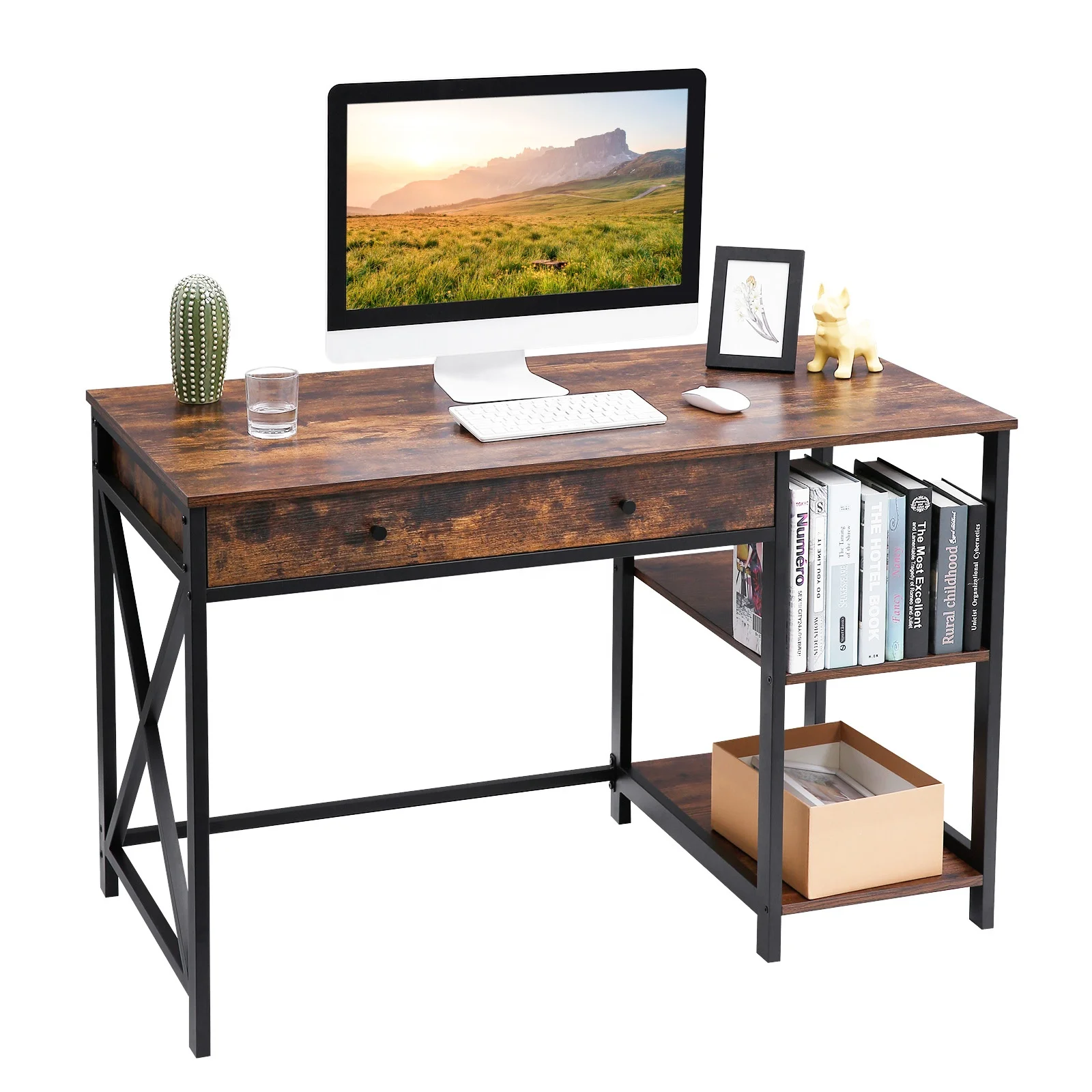 vasagle bureau à domicile ordinateur table de bureau avec des étagères bureau  bureau bureau d'ordinateur avec tiroir