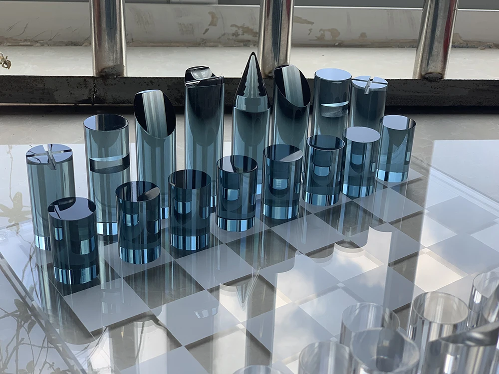 Роскошная акриловая шахматная доска, современный набор для настольных шахматных игр, акриловый Шахматный набор для дома