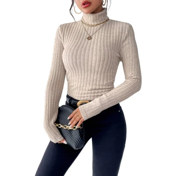 Fall/Winter Europe and America new style classy Turtleneck Knitted tops