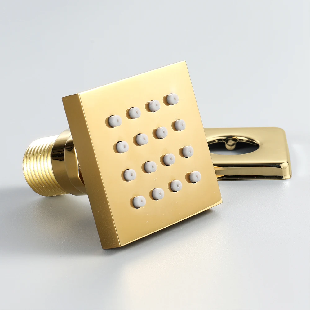 Bathroom Shower Faucet Accessories 5*5cm Gold / Chrome / Black Adjustable Angle Brass Body Jet Side Shower