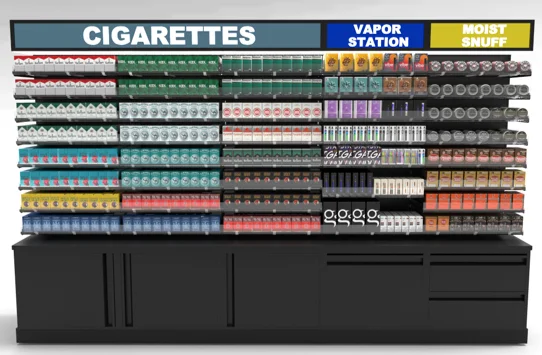 Custom Metal Wood Tobacco Cigrate Showcase Shop Store Display Rack