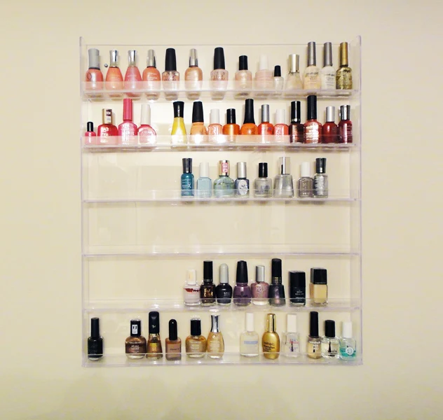 Clear Acrylic Wall Mounted Nail Polish Display Shelf Buy Acrylic Nail