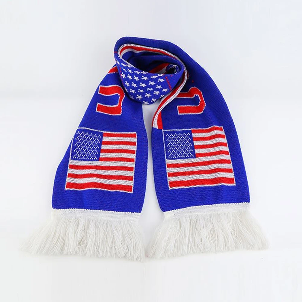 Вязаный шарф с флагом разных стран для фанатов футбольных клубов