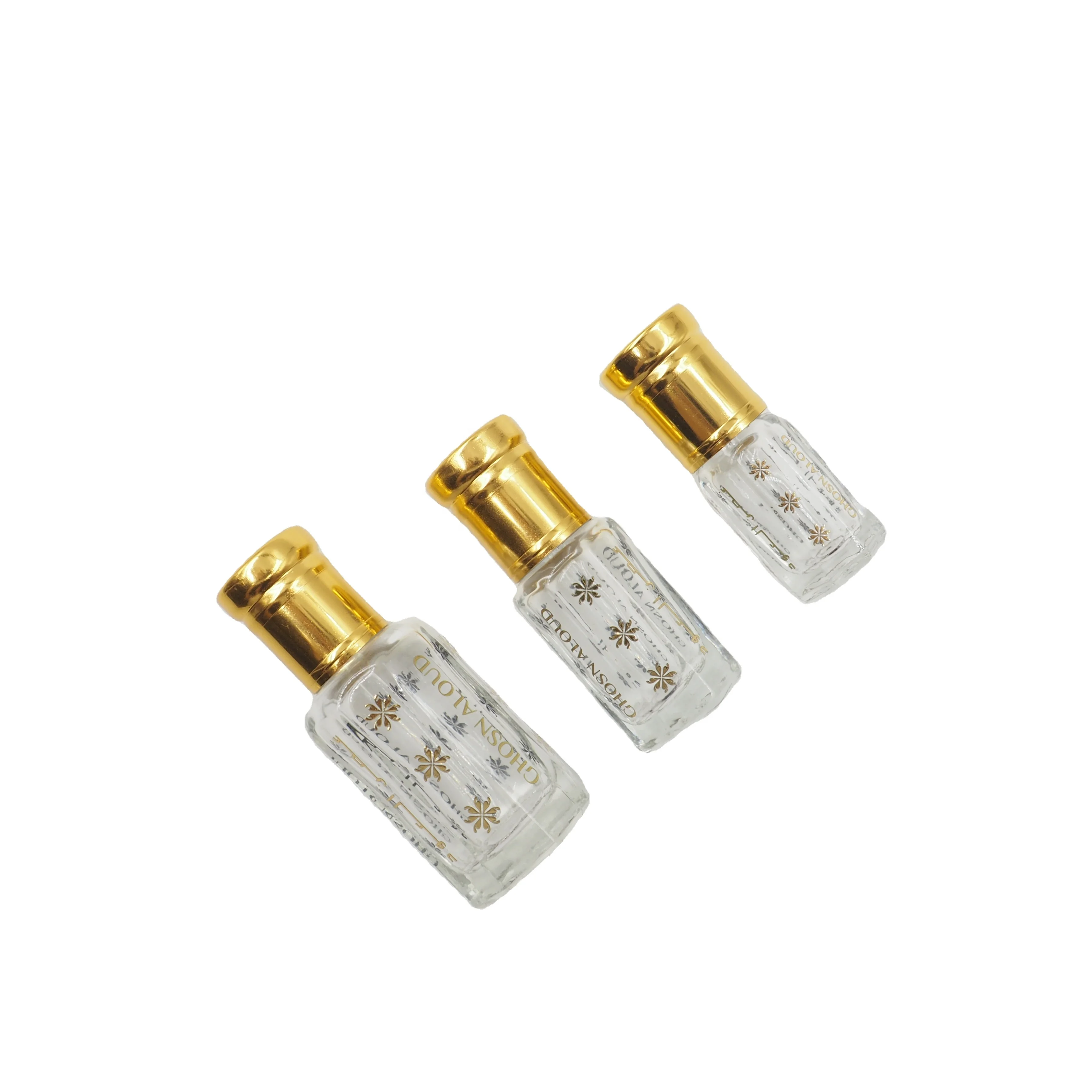 3ml 6ml 12ml Gold Hot Stamping logo Empty Roll on Toli Bottle Glass for Perfume Oil