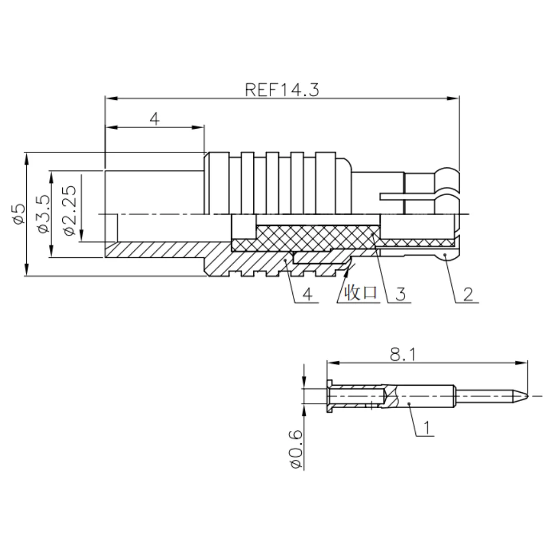 product top quality mcx jb2 coaxial connector for rg086 male mcx connector-3