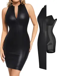 Summer Party Dresses Anti-Static Floor-Length V-Neck A-Line Shapewear Candy Color for Women Date Night