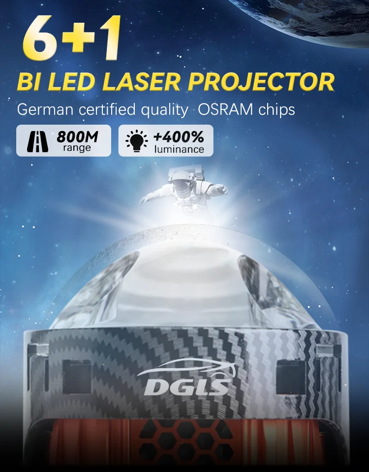 DGLS E500 80W Bi Led Projector Lens 3.0 Inch 7 Wick 3 Chip Super Bright ...