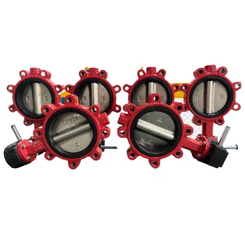 China Factory Din Standard Ductile Iron Worm Gear Operated Rubber Seated Lug Type Butterfly Valve