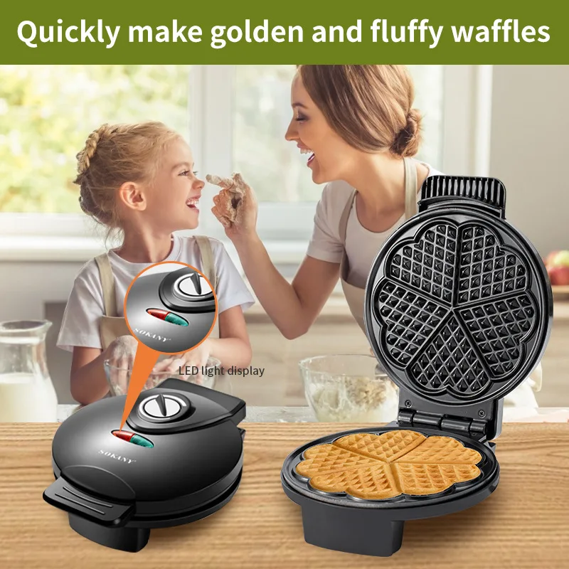 Breakfast Making Machine for Sandwich Toaster Egg Bubble Cake Oven Plate  Home Electric Belgian Waffle Maker