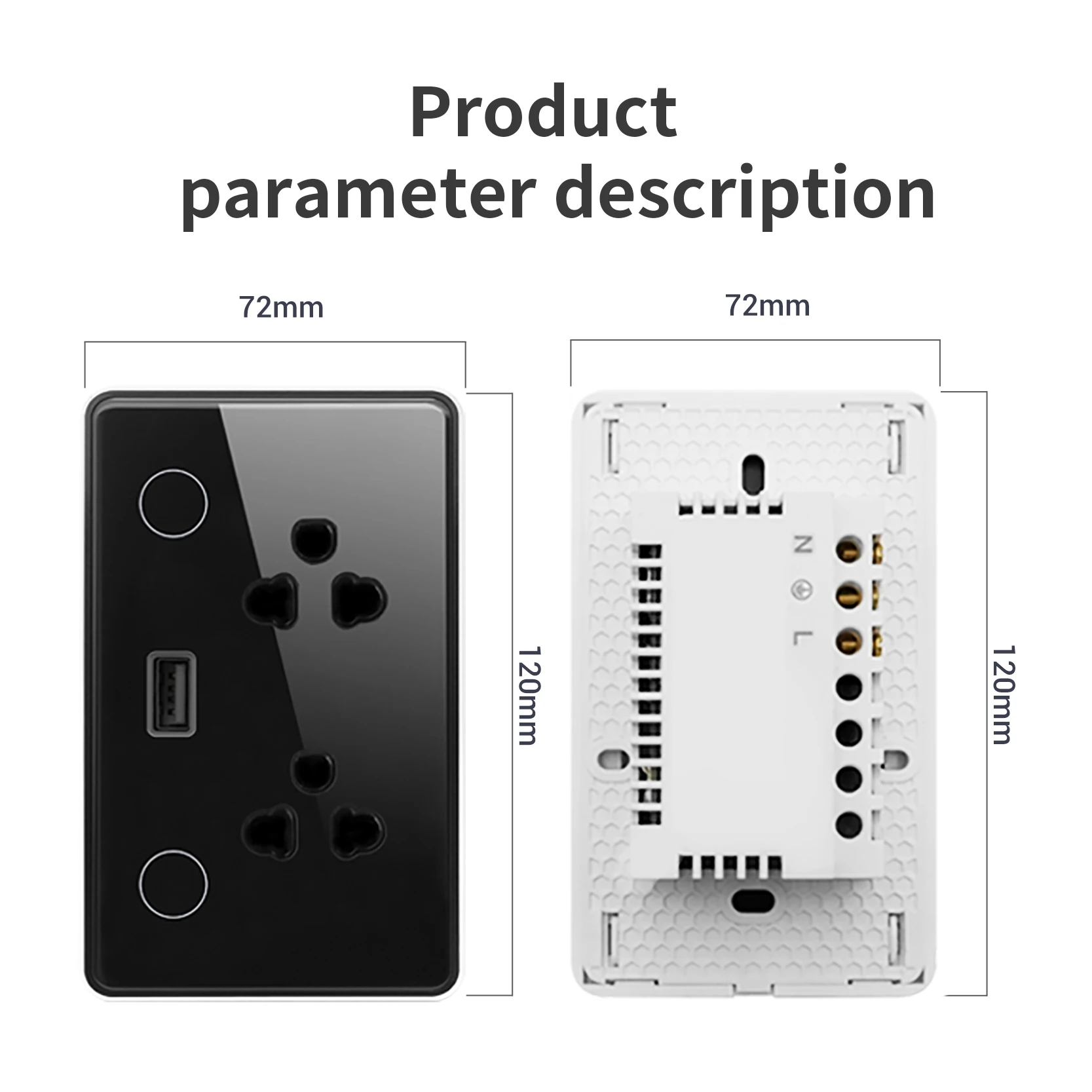 DUOMEI US Standard Smart Socket Tuya WiFi Smart Touch Panel Switch and Dual Socket