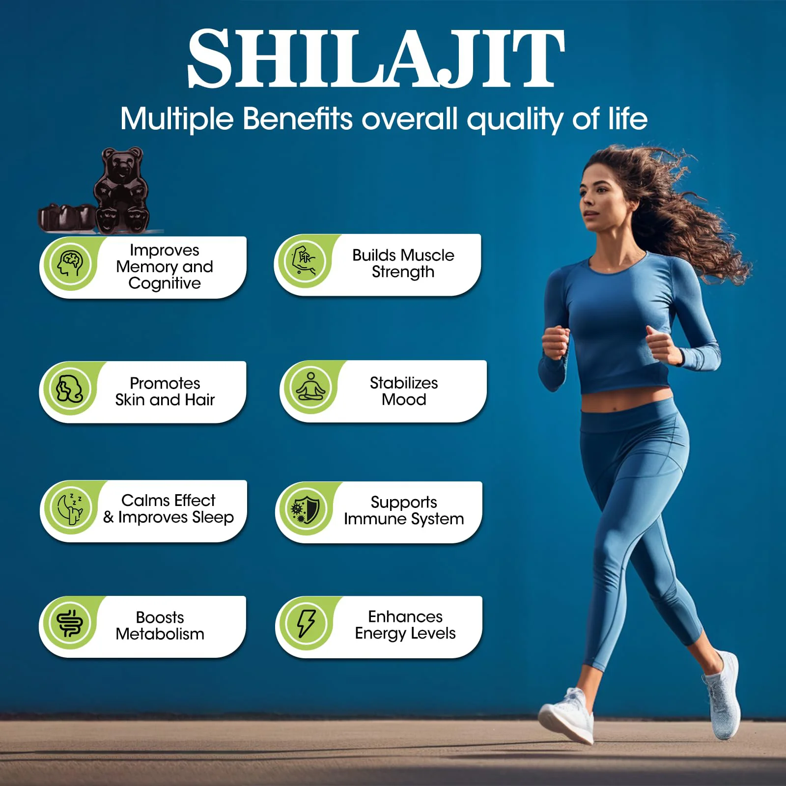 Shilajit Gummies Rich In Minerals Vitamins And Nutrients Promotes Cell