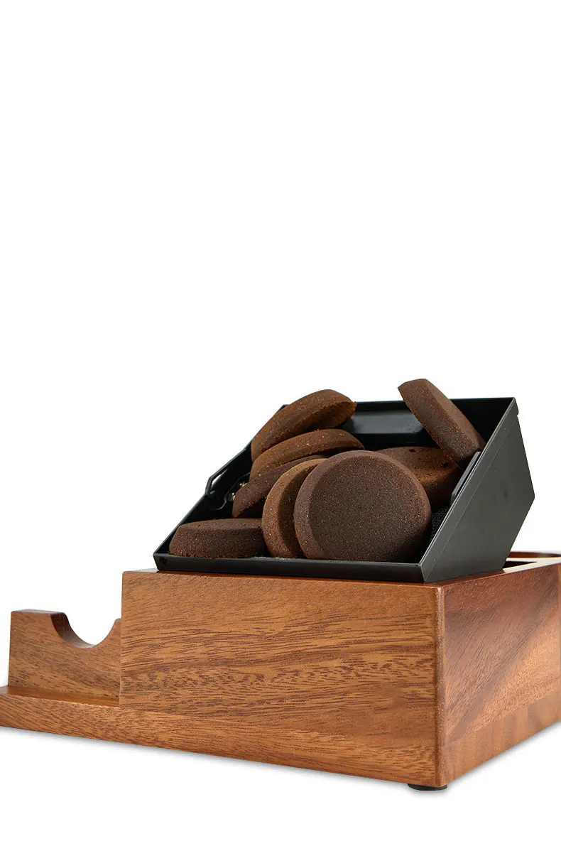 2023 Stainless Steel Wooden Eco-Friendly Stocked Tamper Station for Portafilter Coffee Residual Disposal Multifunctional Holder