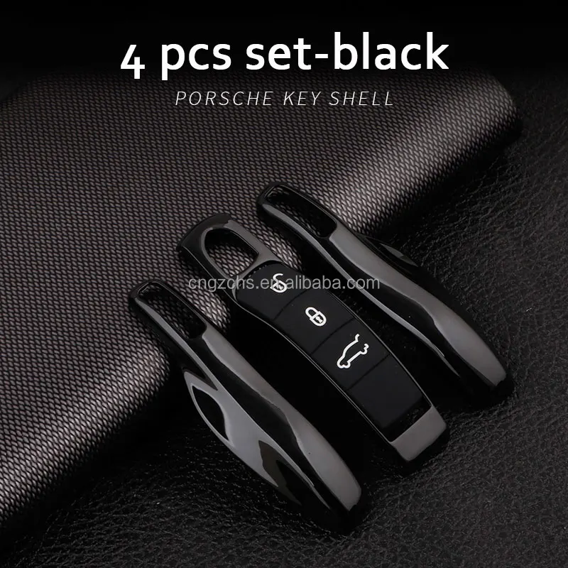 Car Remote Key Case Cover Protective 4pcs Set for Pors Che a Panamera Cayenne Macan 718 911 Taycan Cayman Boxster Carrera Spyder