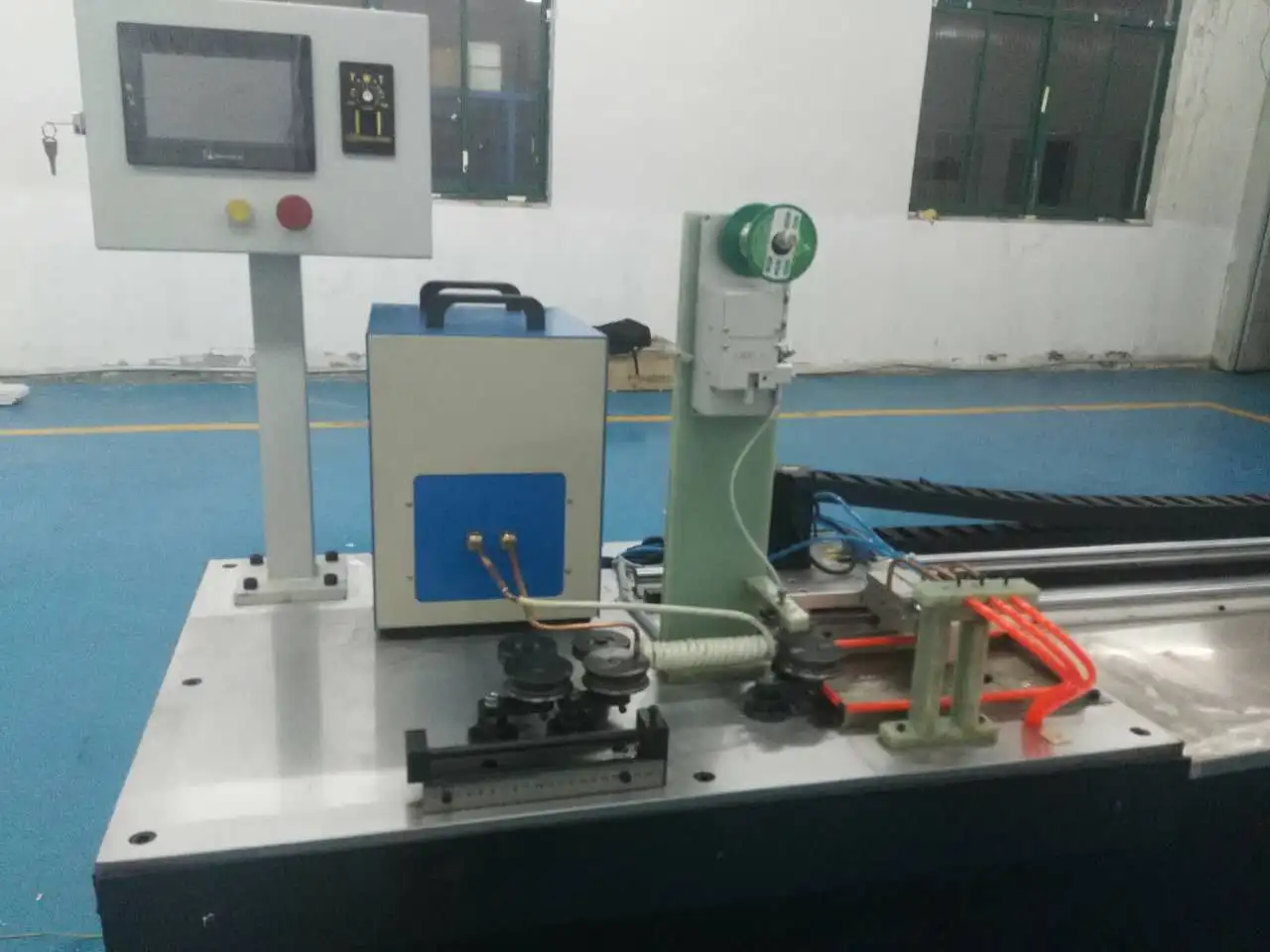 BOBO Machine high frequency connecting capillary tube to copper tube shown in a detail photo for this news article