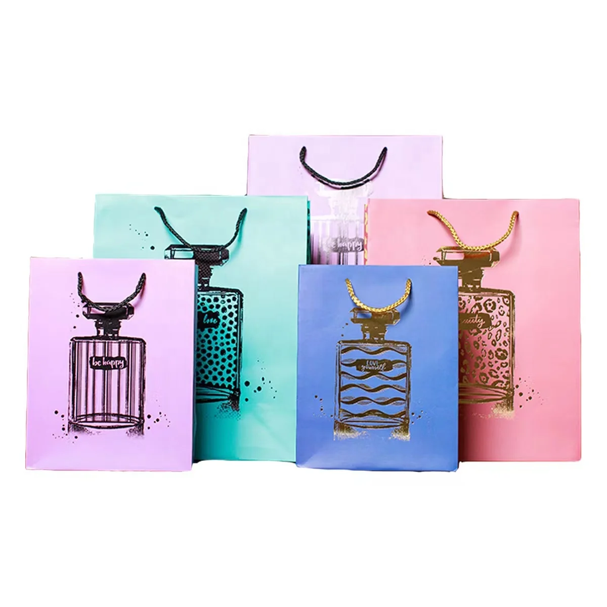 Personalised avec logo sac en emballag Business carrier clothes packaging bags Custom shopping paper bags for boutique