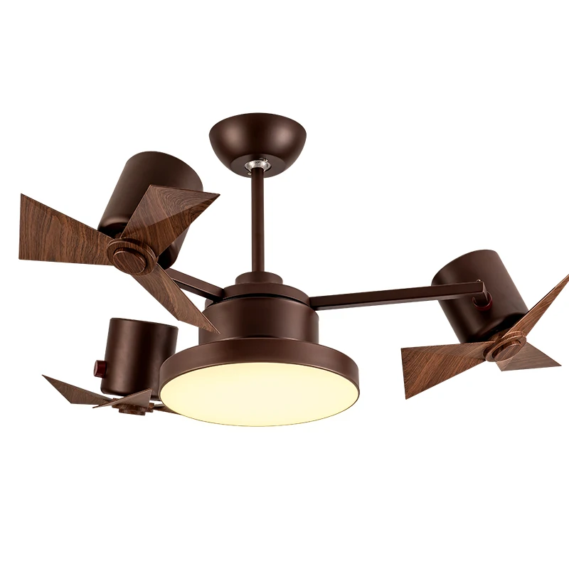 Simple Design Low Noise 3 Colors Change LED Light 3 Fan Speed 110 CM  Modern Bedroom Ceiling Fan Light