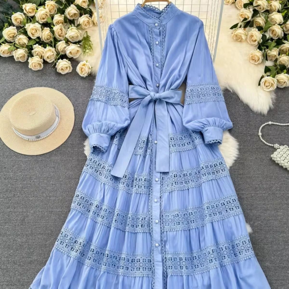 chinese dress ladies Off the Shoulder Black Lace Long Prom Dresses, Fluffy Black Lace Formal  Evening Dresses