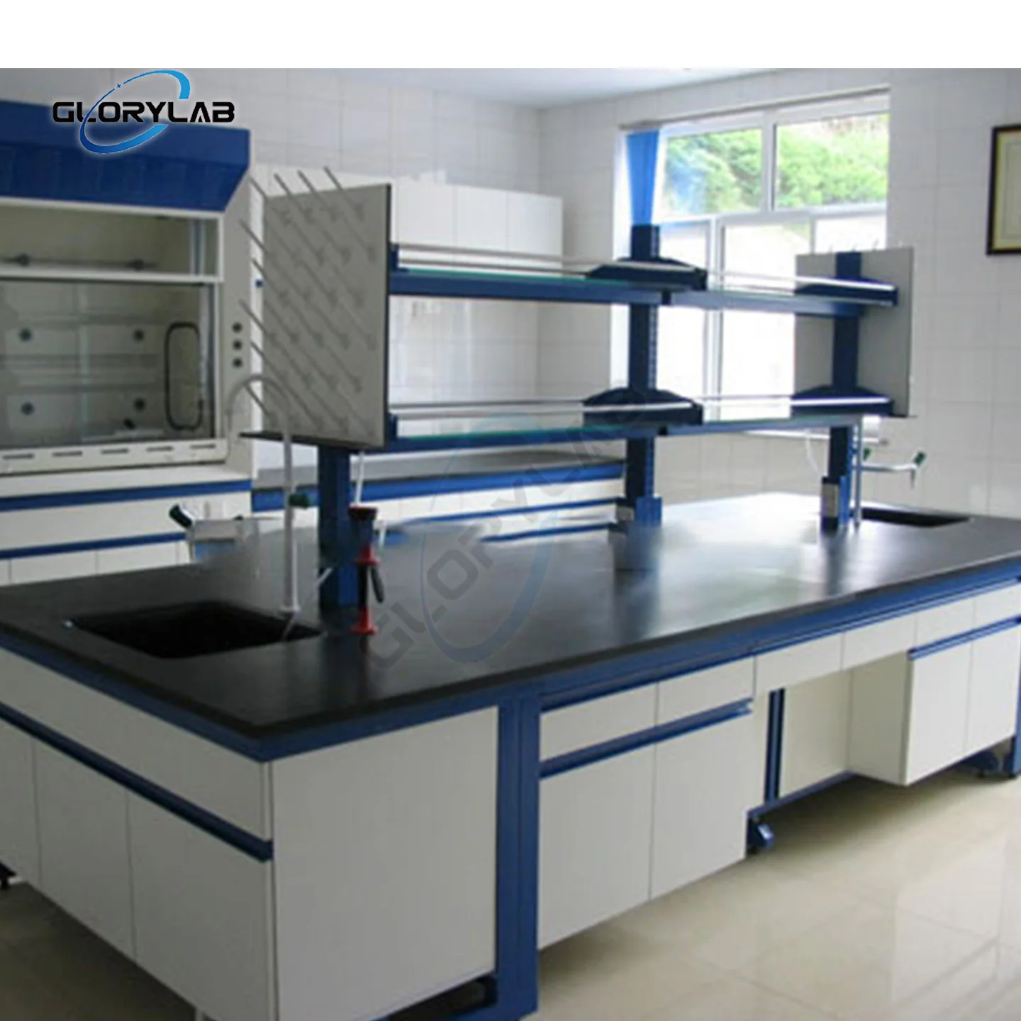 Wood And Steel Test Laboratory Bench Lab Work Bench School Lab