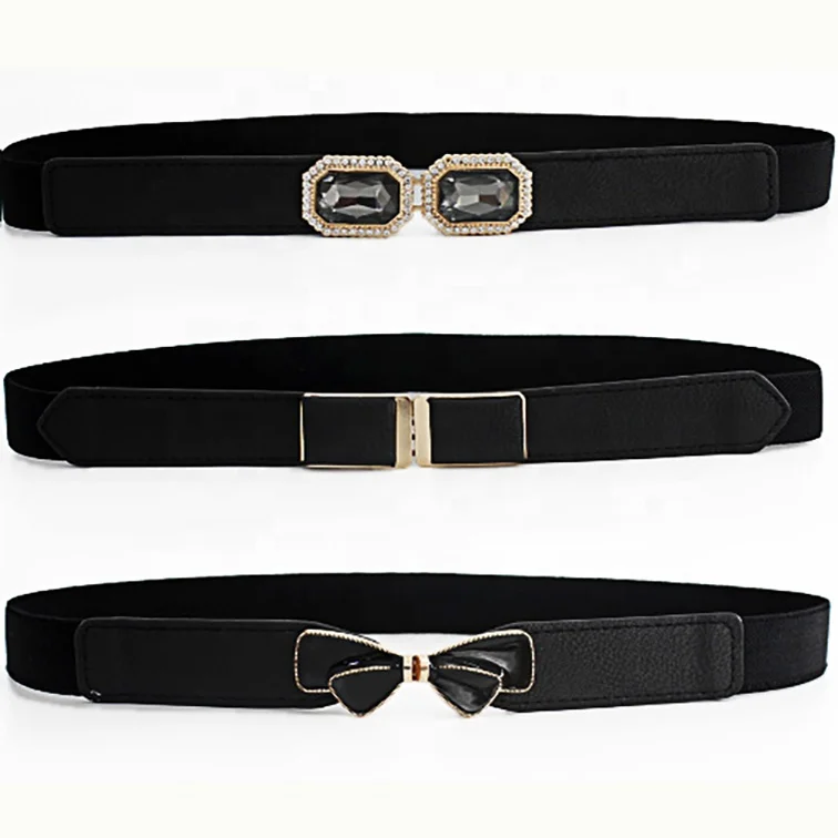 thin black elastic belt