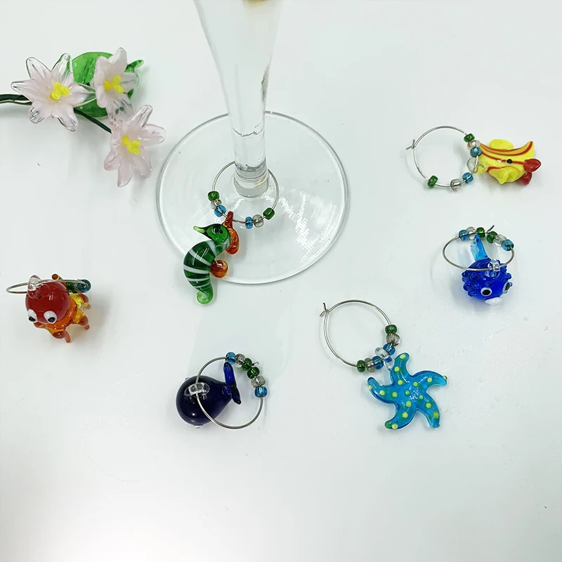 Bar Accessories Set Wine Charm Rings Silicone Rubber Wine Glass Charms