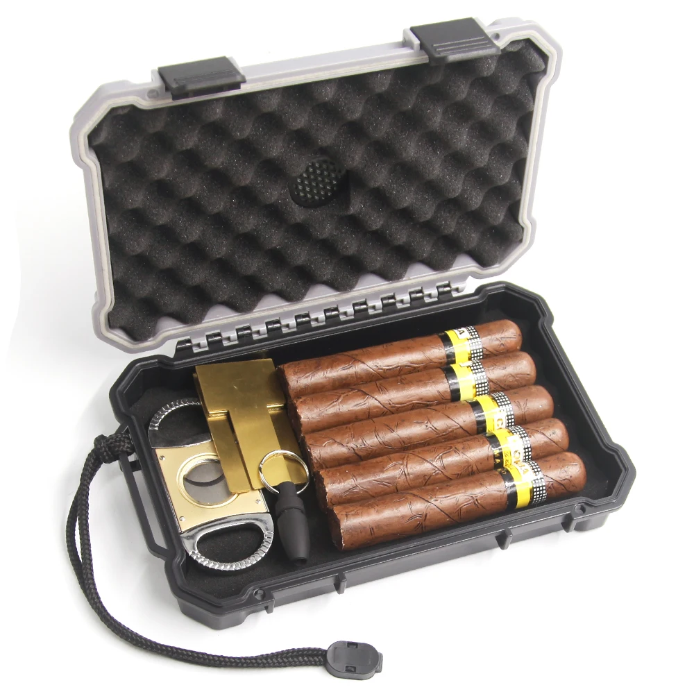 American Style Travel Cigar Humidor Custom Portable Plastic Cigar Cases