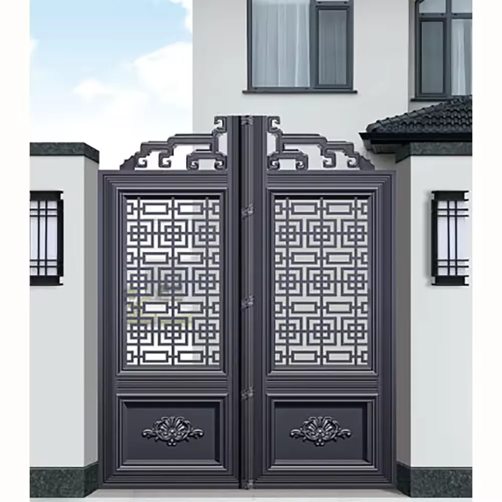 Factory Direct Wholesale Price Modern Design Aluminum Garden Fence Gate High Quality Driveway Two Hinge Gate