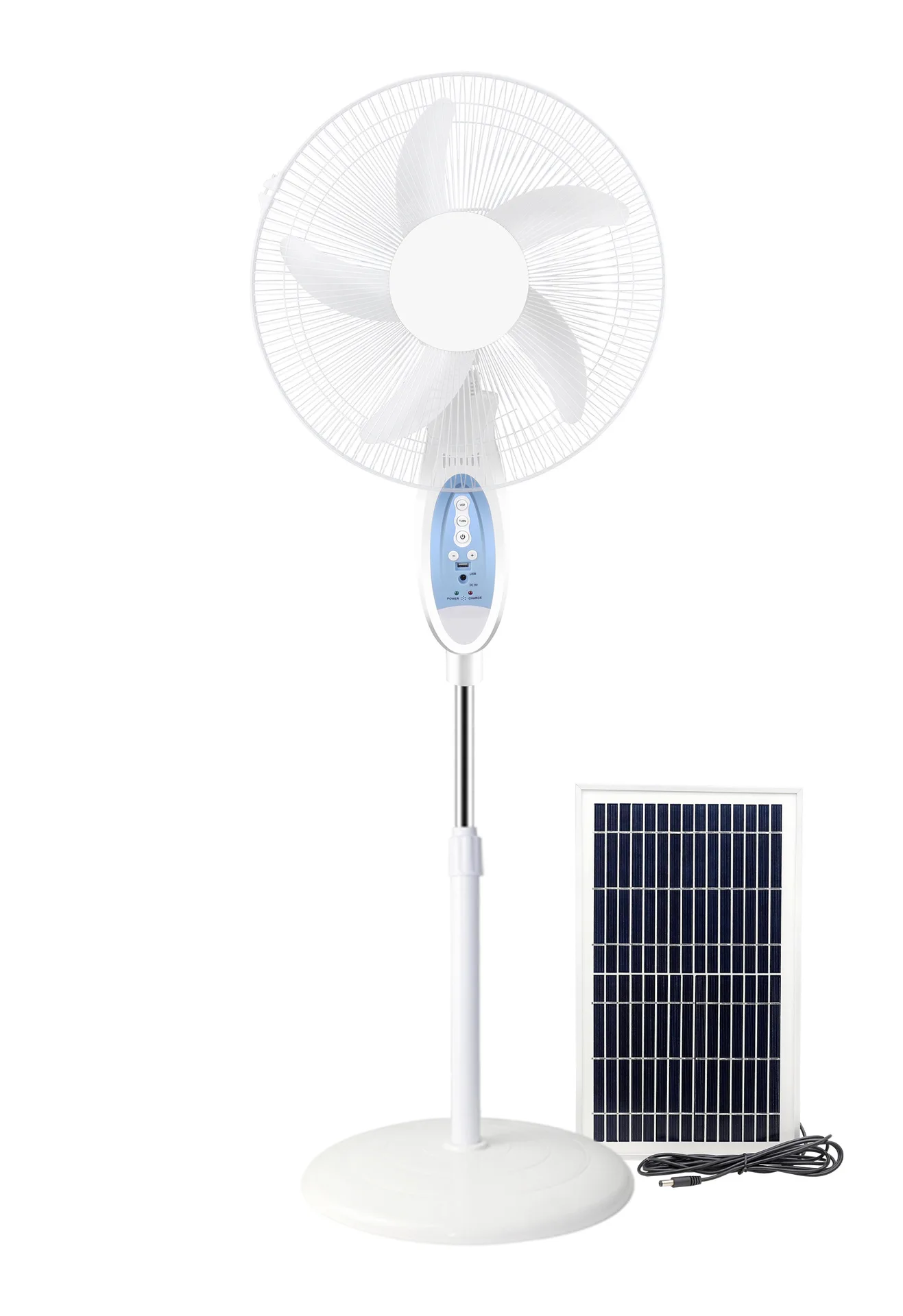 High Quality Electric Rechargeable Stand Fan 16 Inches Solar Powered Fans Solar Fan With Panel and Battery