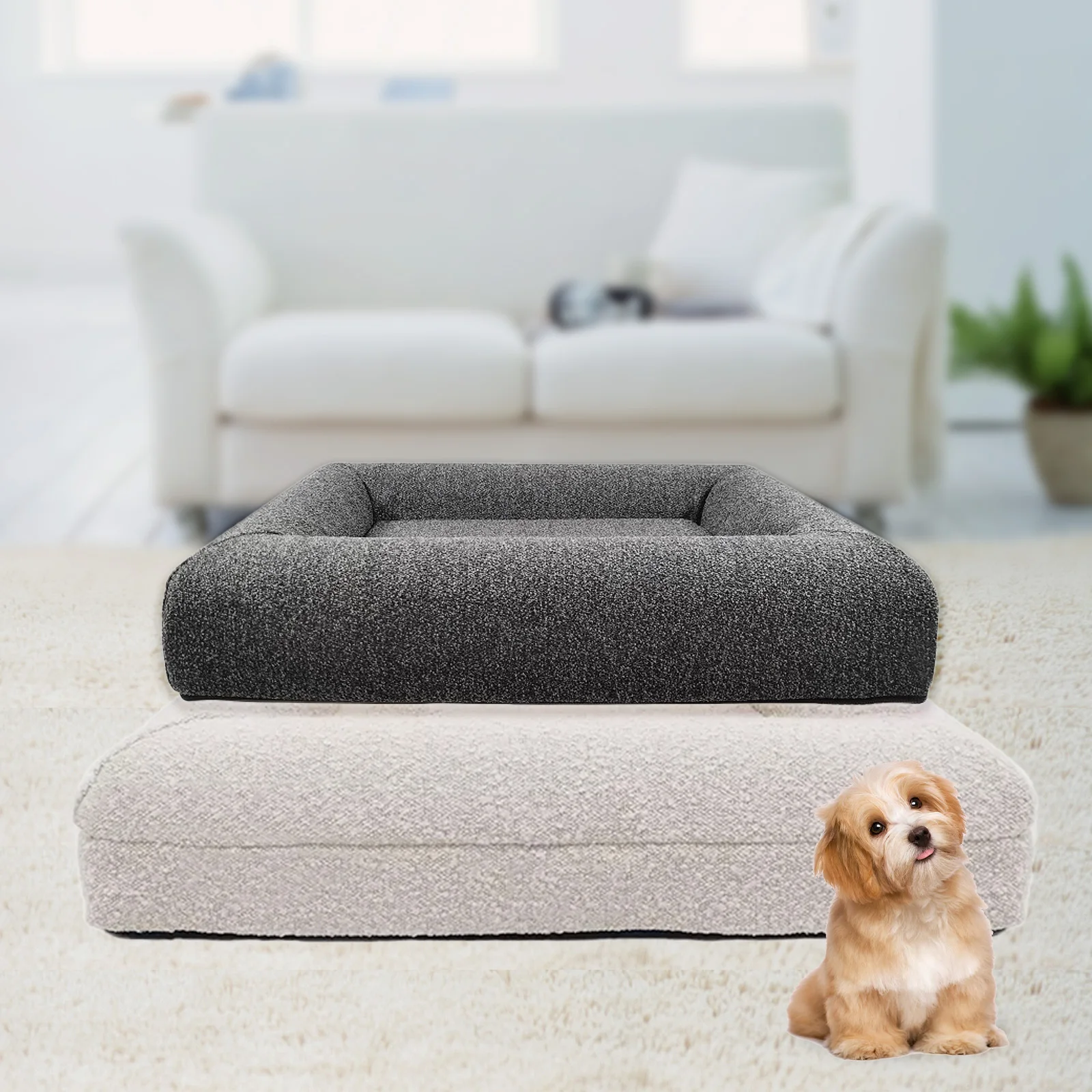 Barney Orthopedic Dog Bed Memory Foam Waterproof Portable Large Dog Bed ...