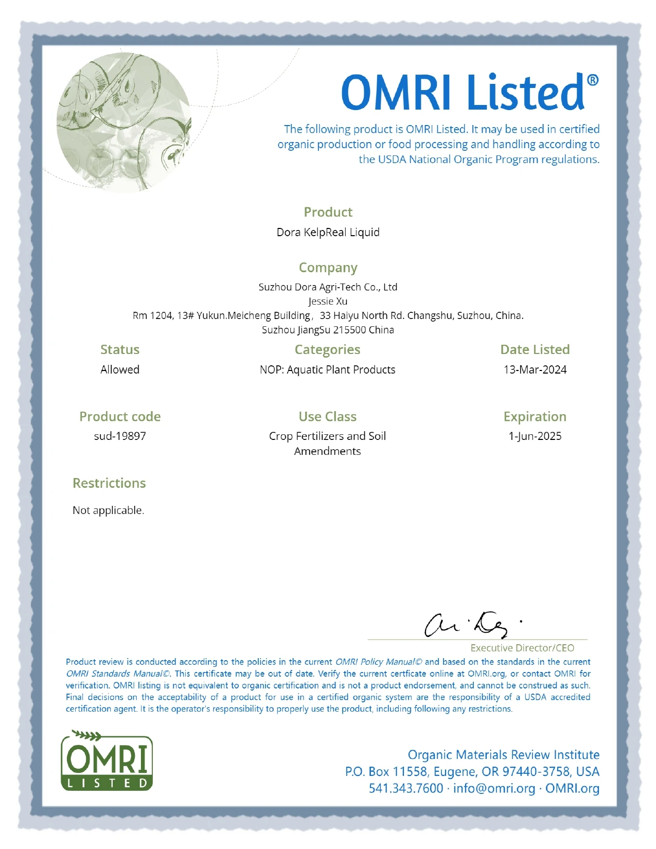 Manufacturer Enzymatic OMRI Listed Hydrolysis Compound Seaweed Extract Fertilizer