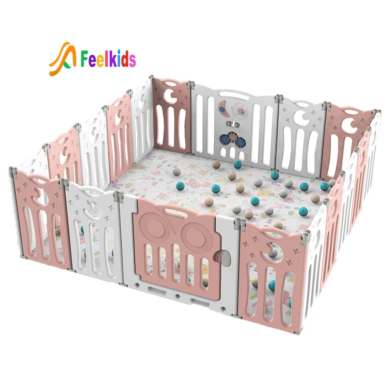 Feelkids Hot Selling High Quality Custom Easy Fold Plastic Children Large Playground Playpen for Babies Bedroom Living Room