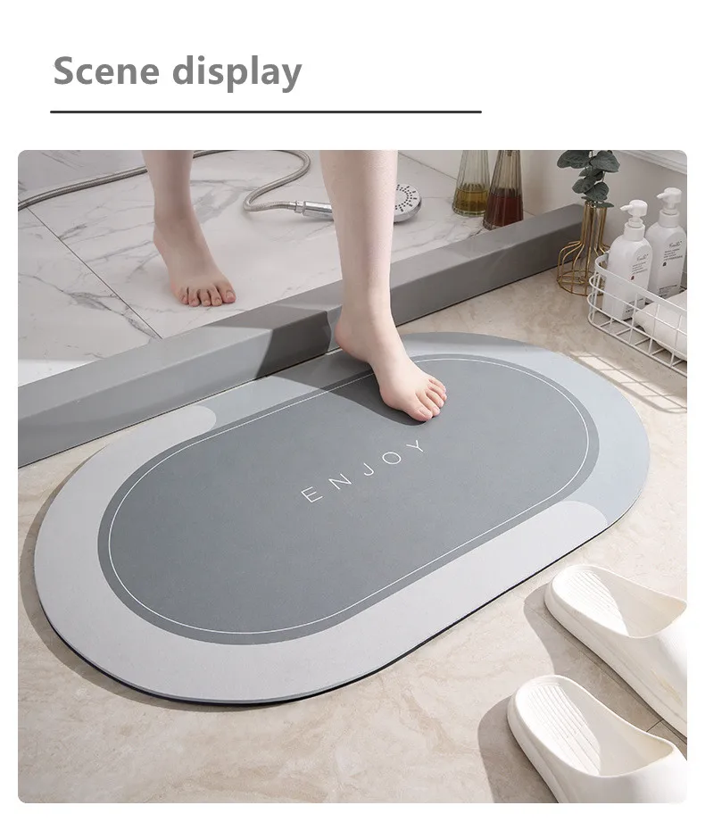 Semicircular Diatom Mud Anti-skid Mat Kitchen Living Room Floor Mat wholesale outdoor rugs details