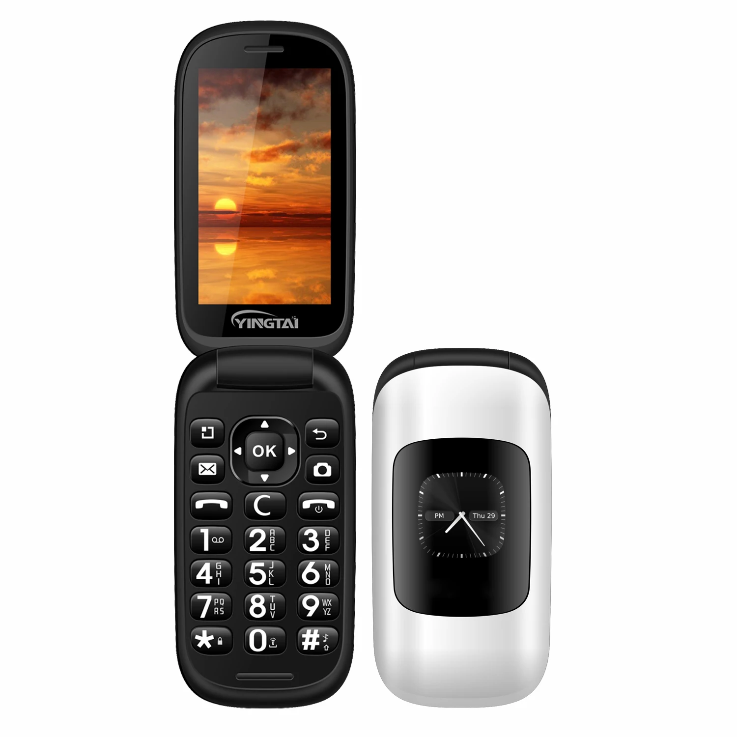 3.2インチタッチスクリーン4Gシニアフリップフォンビッグボタン