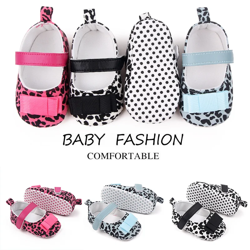 Spring Summer and Fall Fashion Leopard Print Bow Princess Shoes for Baby Girls Toddler Shoes details