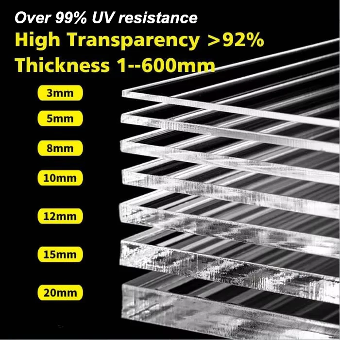 Anti Scratch s Sheet Custom clear 4ft X 8ft Solid Pure Pmma Plastic 3mm 4mm 5mm 6mm 8mm clear Acrylic Sheet