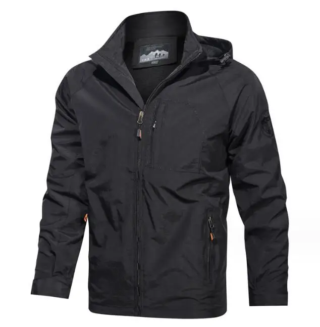 Mens windproof Winter Outerwear Tactical khaki green canvas Cargo bomber Jacket with Hood_voghion.com