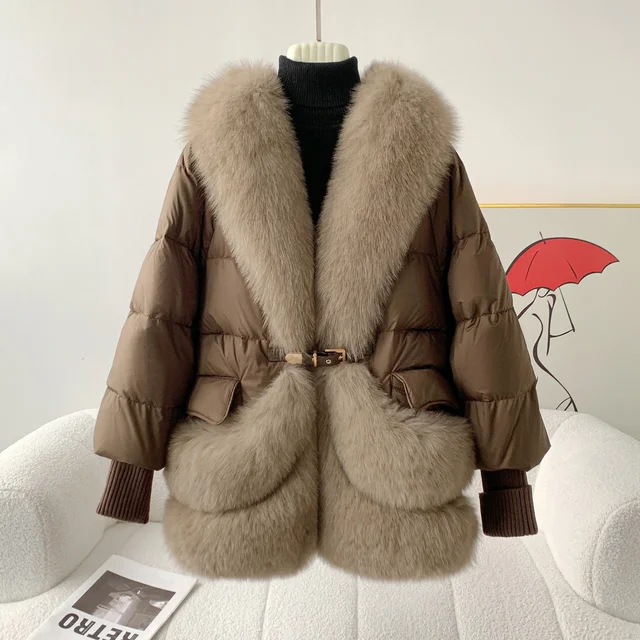 New high quality fur down jacket for winter 2024