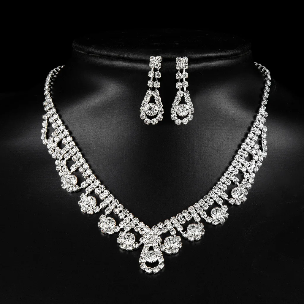 Silver Color Chain Custom Diamond Wedding Necklaces